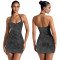 Fashionable women's sexy neck hanging, diamond hot stamping, slim fit, hip hugging dress