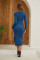 Foreign trade women's long skirt, European and American elastic knitted hollow dress