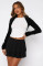Super elastic sexy girl nightclub pleated mini skirt with leggings