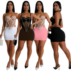 Sexy spicy girl, super elastic, sexy teenage nightclub, hip hugging mini skirt