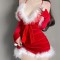 Doumila sexy lingerie, women's sexy plush camisole nightgown, short skirt, Christmas outfit, passionate no take off uniform set