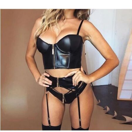 Sexy black home outfit two-piece set, fashionable and comfortable lace and lace pajamas set