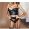 Sexy black home outfit two-piece set, fashionable and comfortable lace and lace pajamas set