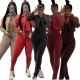 Fashion women's pickled, stir fried, and distressed jumpsuit two-piece casual set