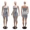 Women's sequined party dress, strapless, hip hugging short skirt, floral design
