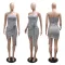 Women's sequined party dress, strapless, hip hugging short skirt, floral design