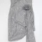 Women's sequined party dress, strapless, hip hugging short skirt, floral design
