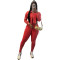 Fashion women's pickled, stir fried, and distressed jumpsuit two-piece casual set