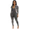 Fashion women's pickled, stir fried, and distressed jumpsuit two-piece casual set