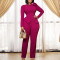Fashion women's winter new style fashion temperament solid color long sleeved top and pants set