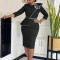 Fashionable and elegant OL Tongle pencil skirt with buttocks wrapped African dress