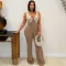 V-neck sleeveless slim fit jumpsuit fashionable women's casual sexy pants
