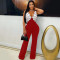 V-neck sleeveless slim fit jumpsuit fashionable women's casual sexy pants