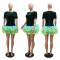 Round neck sequin party dress irregular skirt