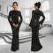 Fashionable women's slim fit sexy long sleeved rhinestone dress new style