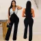 V-neck sleeveless slim fit jumpsuit fashionable women's casual sexy pants