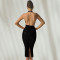 Fashion women's deep V-neck hanging sequin wrapped hip sleeveless dress new