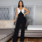 V-neck sleeveless slim fit jumpsuit fashionable women's casual sexy pants