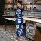 Round neck sequin party dress irregular skirt
