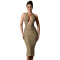 Fashion women's deep V-neck hanging sequin wrapped hip sleeveless dress new