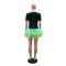 Round neck sequin party dress irregular skirt