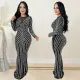 Fashionable women's rhinestone slim fit long skirt long sleeved mesh dress