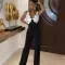 V-neck sleeveless slim fit jumpsuit fashionable women's casual sexy pants