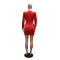 Fashionable and sexy V-neck solid color dress, hip hugging long sleeved skirt, evening gown