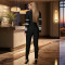Fashionable women's long sleeved jumpsuit with a high neck and a stylish hot stamping diamond jumpsuit