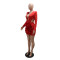 Fashionable and sexy V-neck solid color dress, hip hugging long sleeved skirt, evening gown