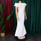 One neck sexy fishtail long dress dress