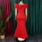 One neck sexy fishtail long dress dress