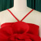 New Fashionable and Sexy Tag Large Flower Solid Color Crimson jumpsuit