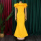 One neck sexy fishtail long dress dress