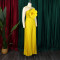 New Fashionable and Sexy Tag Large Flower Solid Color Crimson jumpsuit