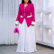 Spring new fashion flared sleeve top with pleated wide leg pants set, two-piece set