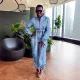 Multi pocket long sleeved pleated workwear two-piece set
