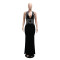 Sexy neck hanging backless dress, fashionable sleeveless hip hugging long dress, party evening gown