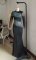 Hot stamping backless elastic hip hugging see through dress