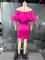 sexy one shoulder feather flying edge elastic hip hugging slim fit dress
