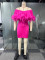 sexy one shoulder feather flying edge elastic hip hugging slim fit dress
