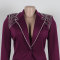 Pearl long sleeved slim fit elastic suit two-piece set