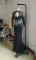 Hot stamping backless elastic hip hugging see through dress