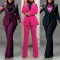 Pearl long sleeved slim fit elastic suit two-piece set