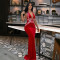 Sexy neck hanging backless dress, fashionable sleeveless hip hugging long dress, party evening gown