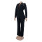Pearl long sleeved slim fit elastic suit two-piece set