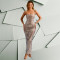 Fashionable women's hot diamond sexy suspender tight fitting hip hugging dress
