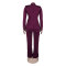 Pearl long sleeved slim fit elastic suit two-piece set