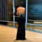 Sexy neck hanging backless dress, fashionable sleeveless hip hugging long dress, party evening gown