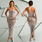 Fashionable women's hot diamond sexy suspender tight fitting hip hugging dress